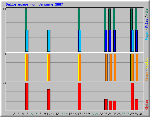 Daily usage for January 2007
