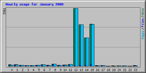 Hourly usage for January 2008