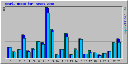 Hourly usage for August 2008