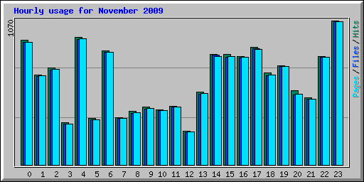 Hourly usage for November 2009