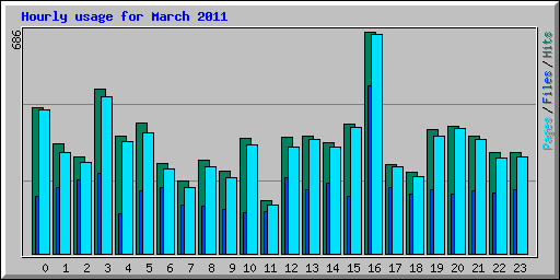 Hourly usage for March 2011