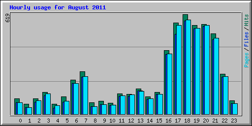 Hourly usage for August 2011