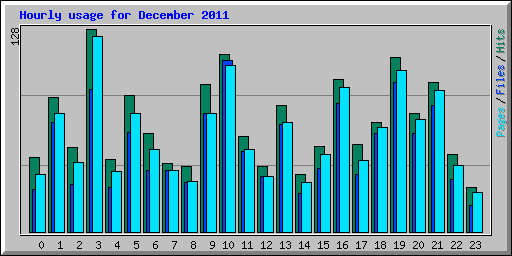 Hourly usage for December 2011