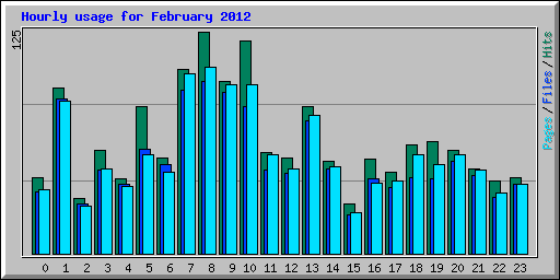 Hourly usage for February 2012