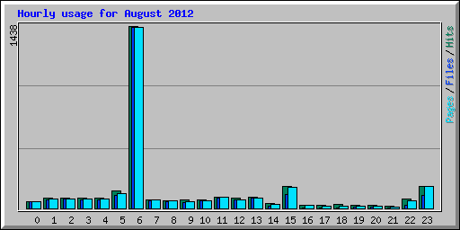 Hourly usage for August 2012