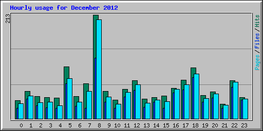 Hourly usage for December 2012