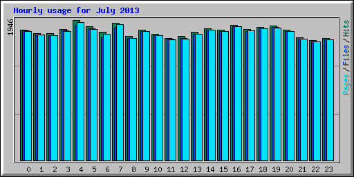 Hourly usage for July 2013