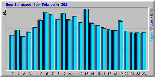 Hourly usage for February 2014